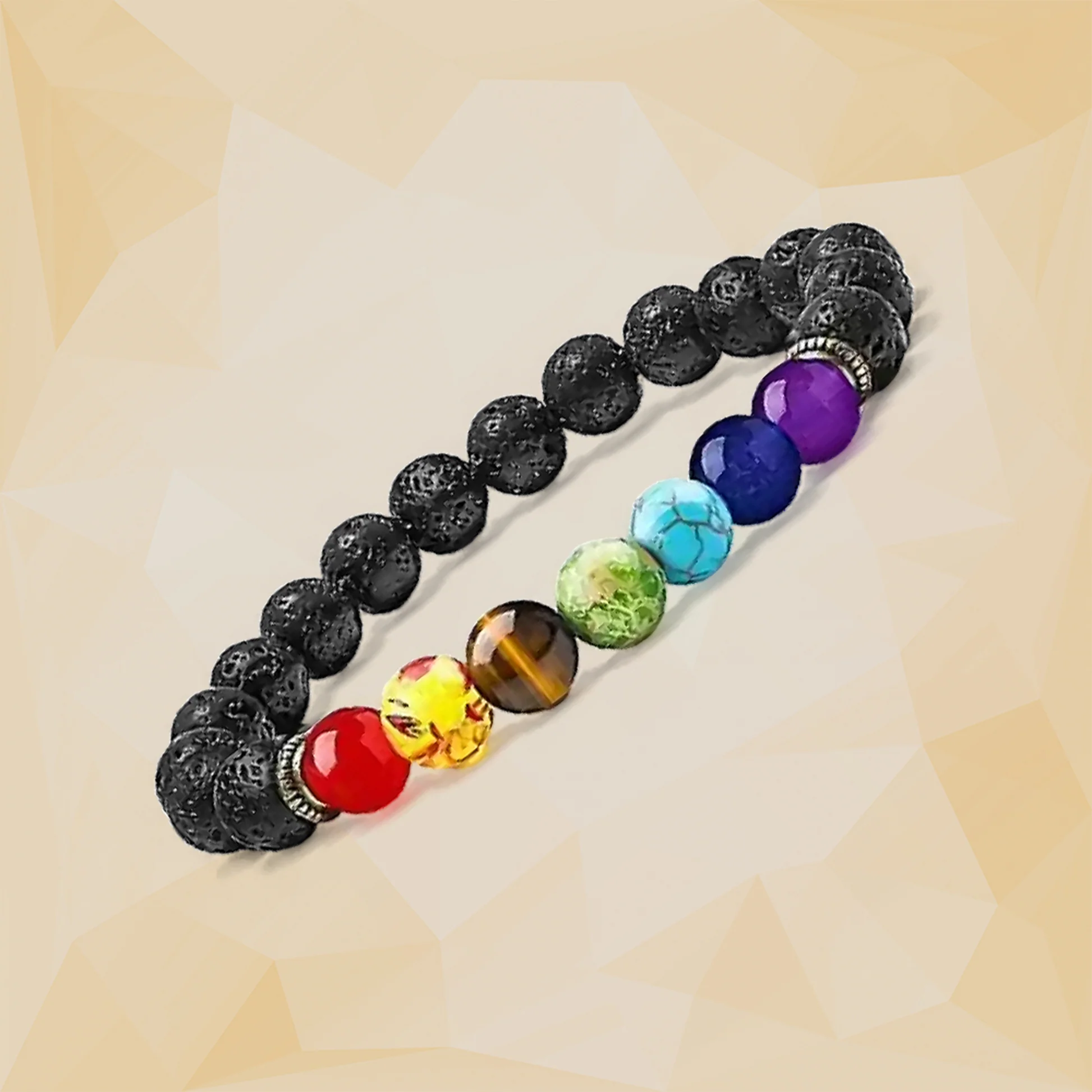 Lava Stone With 7 Chakra