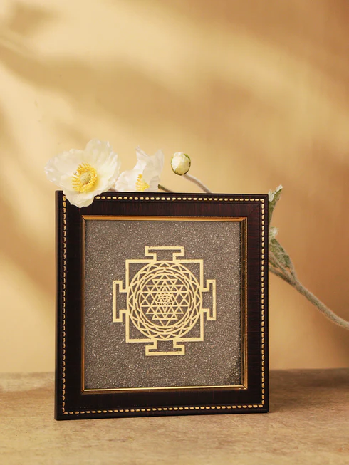 Shree Yantra on Raw Pyrite Frame - Image 2