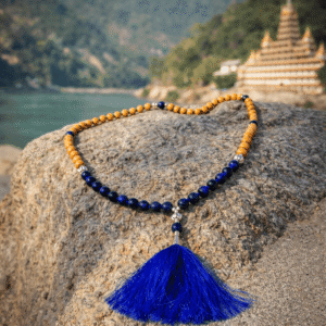 blue tiger eye wood mala
